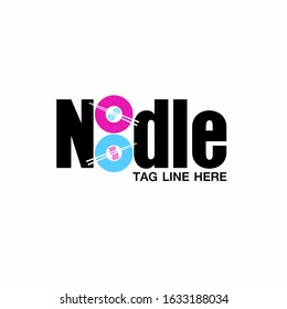 Noodles logo template vector Illustration