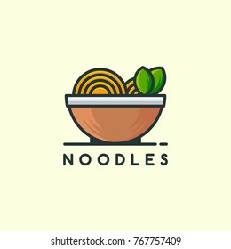 Noodles logo template vector Illustration