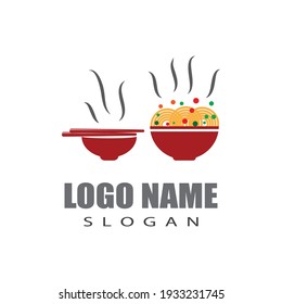 Diseño de símbolos vectoriales de plantillas de logotipos de fideos