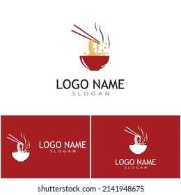 Diseño de símbolos vectoriales de plantillas de logotipos de fideos
