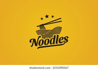 noodles logo with noodles that look like a bowl. It is good for asian food business, restaurant, cafe, food truck, etc.