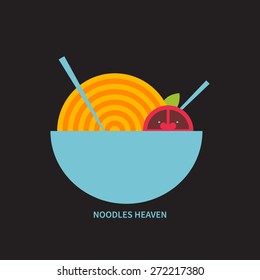 noodles logo, vector banner, concept