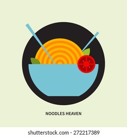 noodles logo, vector banner, concept