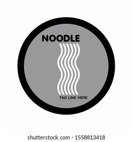 Noodles logo vector with pasta or instant noodle