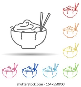 Noodles in multi color style icon. Simple thin line, outline vector of food icons for ui and ux, website or mobile application