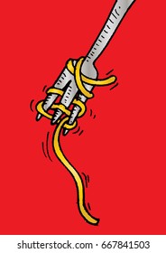 Noodles on Fork Doodle 