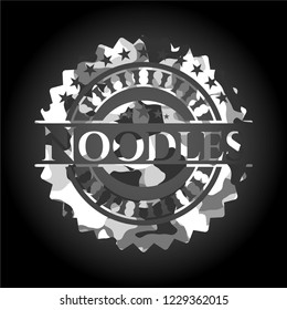 Noodles on grey camo texture