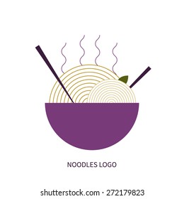noodles pasta logo for the restaurant, vector concept