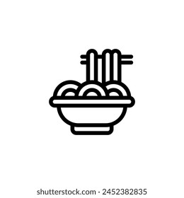 noodles pasta outline icon and illustration