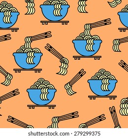 Patrón de fideos del patrón de fideos. Arte vectorial.