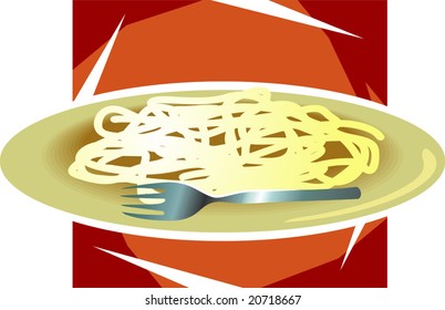  noodles in a plate	