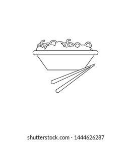 Noodles in a plate icon. Element of resturant for mobile concept and web apps icon. Outline, thin line icon for website design and development, app development