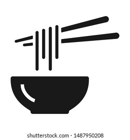 Noodles soup flat vector icon