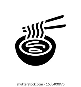Noodles Soup Icon on white background