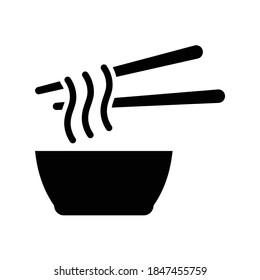 Icono de sopa de fideos. Gráficos vectoriales simples