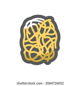 Noodles spaghetti simple Vector icon Cartoon illustration.