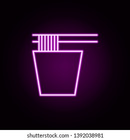 noodles, sticks neon icon. Elements of food and drink set. Simple icon for websites, web design, mobile app, info graphics