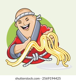 Noodles are a type of food made from unleavened dough which is either rolled flat and cut, stretched, or extruded, into long strips or strings