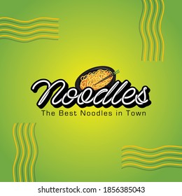 Noodles Typography logo design concept