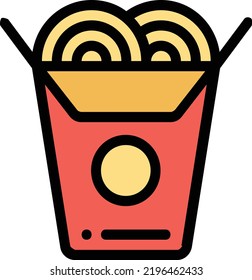 concepto vectorial de fideos sobre fondo blanco. icono de ilustración aislada