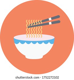 noodles vector flat color icon 