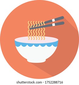 noodles vector flat color icon 