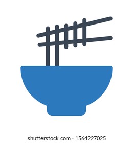 noodles vector glyph colour icon 
