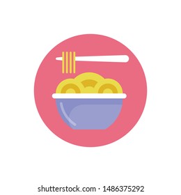 Noodles Vector Icon Flat Style Illustration.