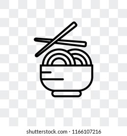 Noodles vector icon isolated on transparent background, Noodles logo concept