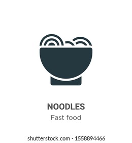 Noodles vector icon on white background. Flat vector noodles icon symbol sign from modern fast food collection for mobile concept and web apps design.