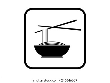 Noodles vector icon on white background