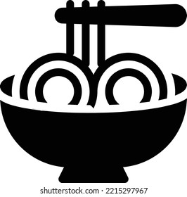 noodles Vector illustration on a transparent background. Premium quality symbols. Glyphs vector icons for concept and graphic design. 