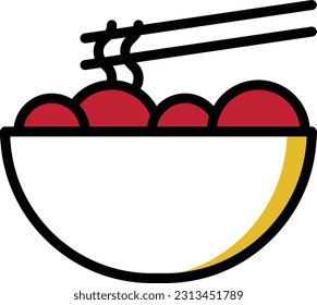 noodles Vector illustration on a transparent background. Premium quality symmbols. Line Color vector icons for concept and graphic design.