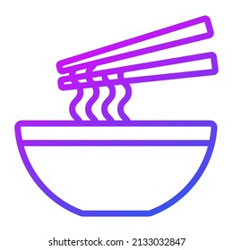 Icono de línea vectorial de fideos. Icono de línea vector simple