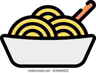 noodles vector on white background. isolated Vector icon