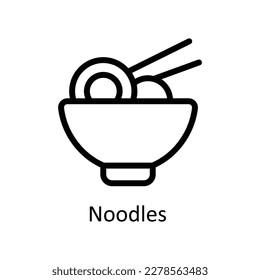 Noodles Vector       outline Icons. Simple stock illustration stock