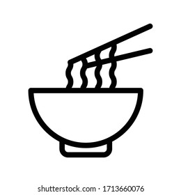 noodles vector thin line icon 