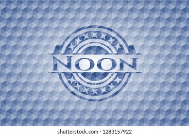 Noon blue polygonal emblem.