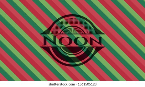 Noon christmas badge background. Vector Illustration. Detailed.