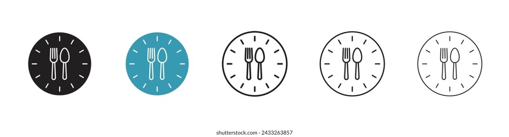 Noon Feast Vector Icon Set. Daytime Banquet vector symbol for UI design.