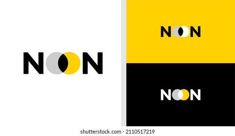 NOON LOGO SUN NEGATIVE SPACE WORDMARK EDITABLE