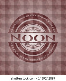 Noon red seamless geometric pattern emblem. Seamless.