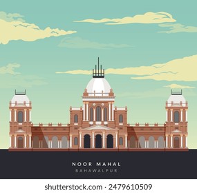 Noor Mahal  - Bahawalpur - Stock Illustration as EPS 10 File