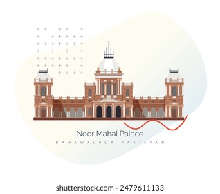 Noor Mahal  - Bahawalpur - Stock Illustration as EPS 10 File