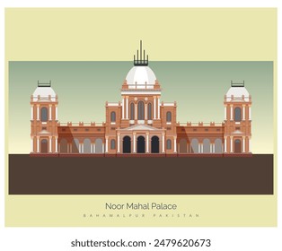 Noor Mahal  - Bahawalpur - Stock Illustration as EPS 10 File