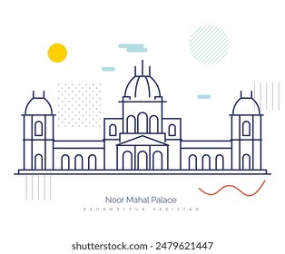 Noor Mahal  - Bahawalpur - Stock Illustration as EPS 10 File