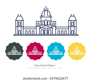 Noor Mahal  - Bahawalpur - Stock Illustration as EPS 10 File