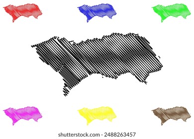 Noord-Beveland municipality (Kingdom of the Netherlands, Holland, Zeeland or Zealand province) map vector illustration, scribble sketch North Beveland map