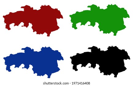 noord-braban map silhouette with white background