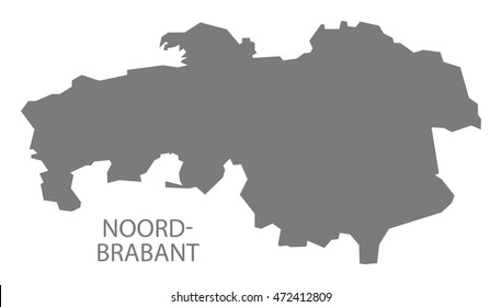 Noord-Brabant Netherlands Map grey